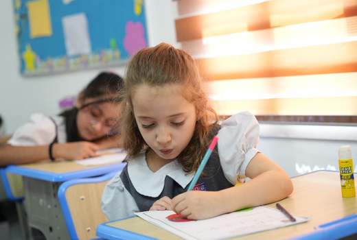 A Cambridge lesson in progress at American Lyceum Muscat